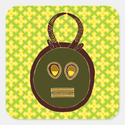 African Design #5 @ Stylnic Quadratischer Aufkleber (Vorderseite)