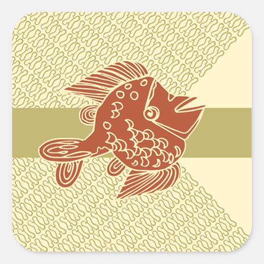 African Design #9 @ Stylnic Quadratischer Aufkleber (Vorderseite)