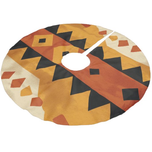 African design background in brown and black polyester weihnachtsbaumdecke (Schrägansicht)