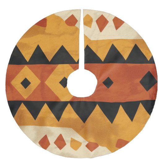 African design background in brown and black polyester weihnachtsbaumdecke (Vorderseite)
