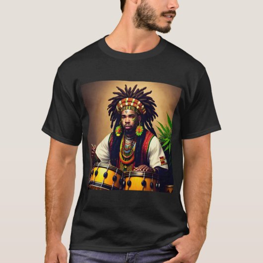 African Design Black T - Shirt (Vorderseite)