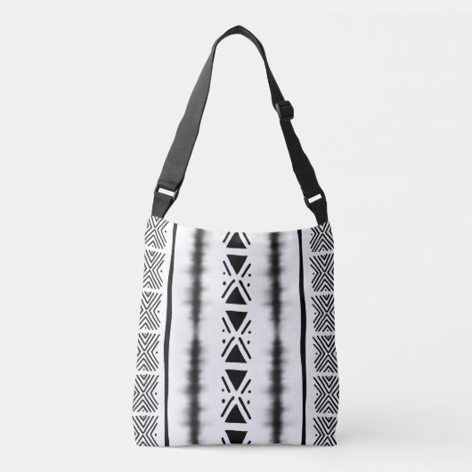 African Design White Tote Bag Tragetaschen Mit Langen Trägern (Vorderseite)