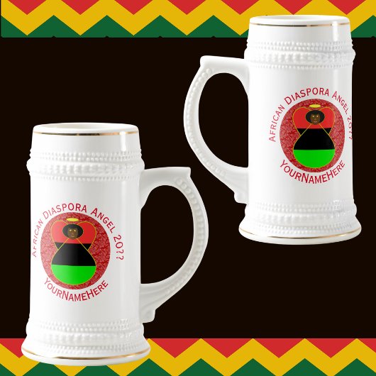 African Diaspora Angel Red Personalisiert Bierglas