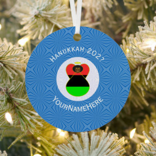 African Diaspora Engel Hanukkah-Flagge Personalisi Ornament Aus Metall