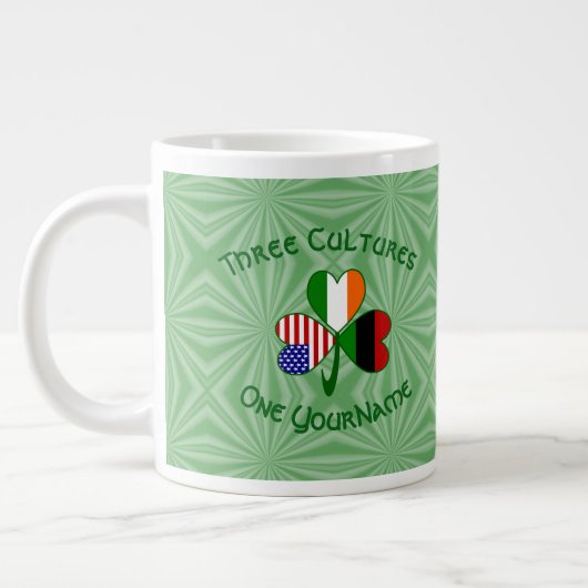 African Diaspora Irish American Kleeblatt Personal Jumbo-Tasse (Links)