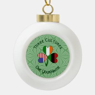 African Diaspora Irish American Kleeblatt Personal Keramik Kugel-Ornament