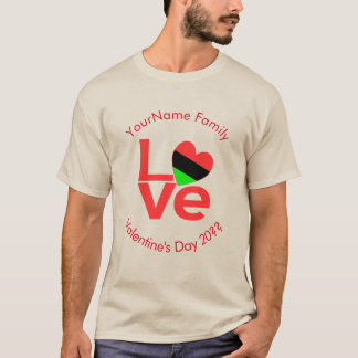 African Diaspora LOVE Flag Personalisiertes Herren T-Shirt