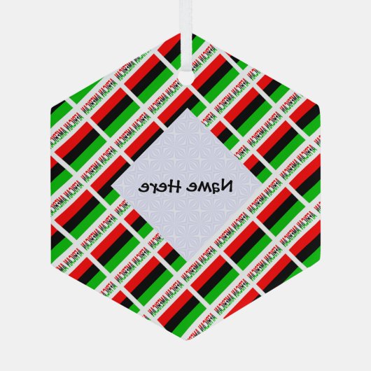 African Diaspora oder American Flag Tiles Personal Ornament Aus Glas (Rückseite)