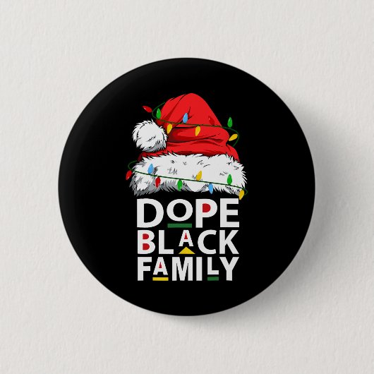 African Dope Black Family Afro Team Santa Matching Button (Vorderseite)