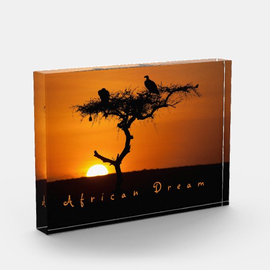 African Dream sunset romantic foto with text (Links)