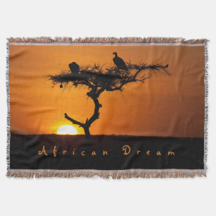 African Dream sunset romantic foto with text Decke