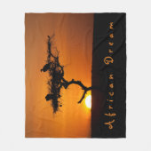 African Dream sunset romantic foto with text Fleecedecke (Vorderseite)