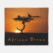 African Dream sunset romantic foto with text Fleecedecke (Vorderseite (Horizontal))