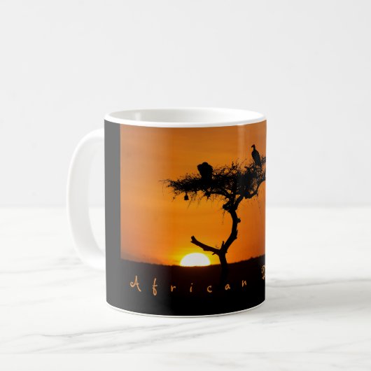 African Dream sunset romantic foto with text Kaffeetasse (Vorderseite Links)