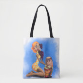 African Drummer Girl Tote Bag Tasche (Vorderseite)