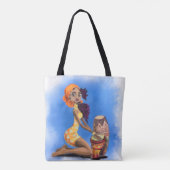African Drummer Girl Tote Bag Tasche (Rückseite)