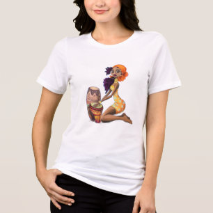 African Drummer Girl Tri-Blend Shirt