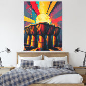 African Drums Wall Art - Bold Abstrakt Music Print Leinwanddruck (Insitu (Schlafzimmer))