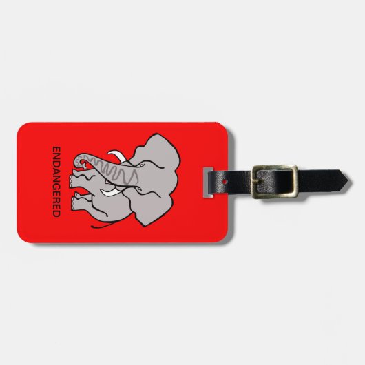 African ELEPHANT - Animal activist - Red Gepäckanhänger (Vorderseite horizontal)