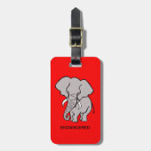 African ELEPHANT - Animal activist - Red Gepäckanhänger (Vorderseite vertikal)