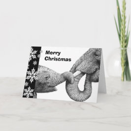 African Elephant & Calf Christmas Card Feiertagskarte