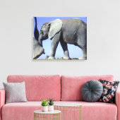 African Elephant Calf Leinwanddruck (Insitu (Wohnzimmer))