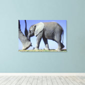 African Elephant Calf Leinwanddruck (Insitu (Holzboden))
