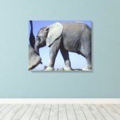 African Elephant Calf Leinwanddruck (Insitu (Holzboden))