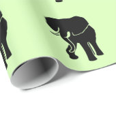 African Elephant Green Geschenkpapier (Rolleneckpunkt)