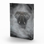 African Elephant in Misty Fog Serene Impasto Fotoblock (Rechts)