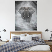 African Elephant in Misty Fog Serene Impasto Leinwanddruck (Insitu (Schlafzimmer))