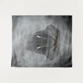 African Elephant in Misty Fog Serene Impasto Wandteppich (Vorderseite (Horizontal))