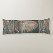African Elephant India Ethnic Tribal Boho Aquamari Seitenschläferkissen (Rückseite)