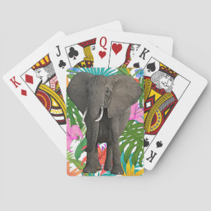 African Elephant Jungle Safari Animal Wildlife Art Spielkarten