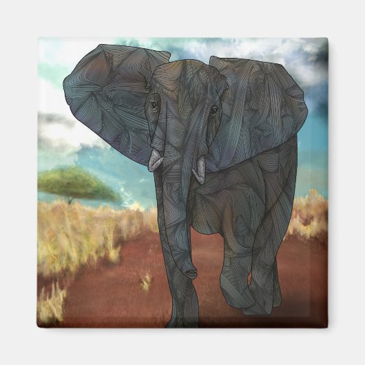 African Elephant Magnet (Vorne)