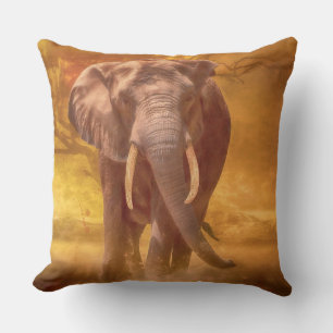 ‚African Elephant Nobility‘ 20X20 Kissen
