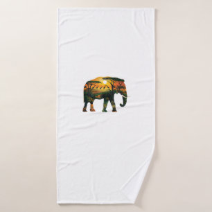 African Elephant Sunset Safari Nature Lovers Shirt Badehandtuch