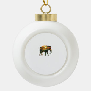 African Elephant Sunset Safari Nature Lovers Shirt Keramik Kugel-Ornament