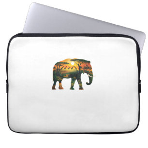 African Elephant Sunset Safari Nature Lovers Shirt Laptopschutzhülle