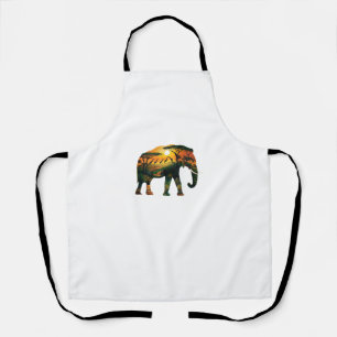 African Elephant Sunset Safari Nature Lovers Shirt Schürze