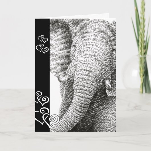 African Elephant Valentine Card Feiertagskarte (Vorderseite)