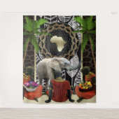 African Elephant Walk Wandteppich (Vorderseite)