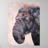 African Elephant Watercolor Canvas Print Poster (Vorne)