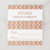 African Ethnic Pattern Border Wedding Place Card Platzkarte (Außenseite Aufgefaltet)