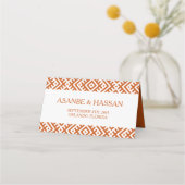 African Ethnic Pattern Border Wedding Place Card Platzkarte (Rückseite)