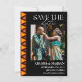 African Ethnic Pattern Wedding Save the Date Card (Vorderseite)