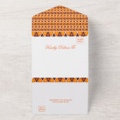 African Ethnic Seamless Pattern Wedding All In One Einladung (Außenbereich)