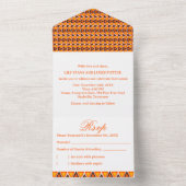 African Ethnic Seamless Pattern Wedding All In One Einladung (Innen Boden)