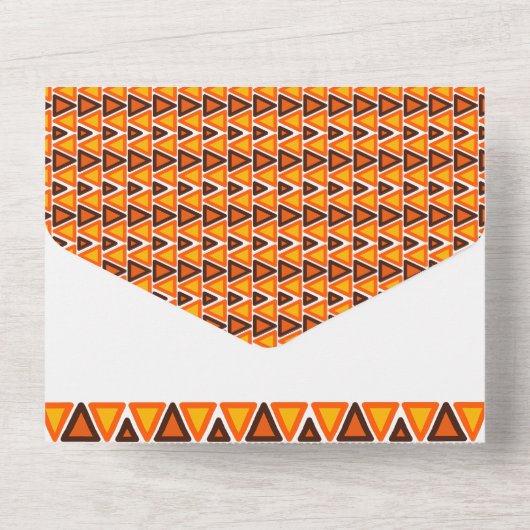 African Ethnic Seamless Pattern Wedding All In One Einladung (Rückseite)