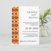 African Ethnic Seamless Pattern Wedding Einladung (Stehend Vorderseite)